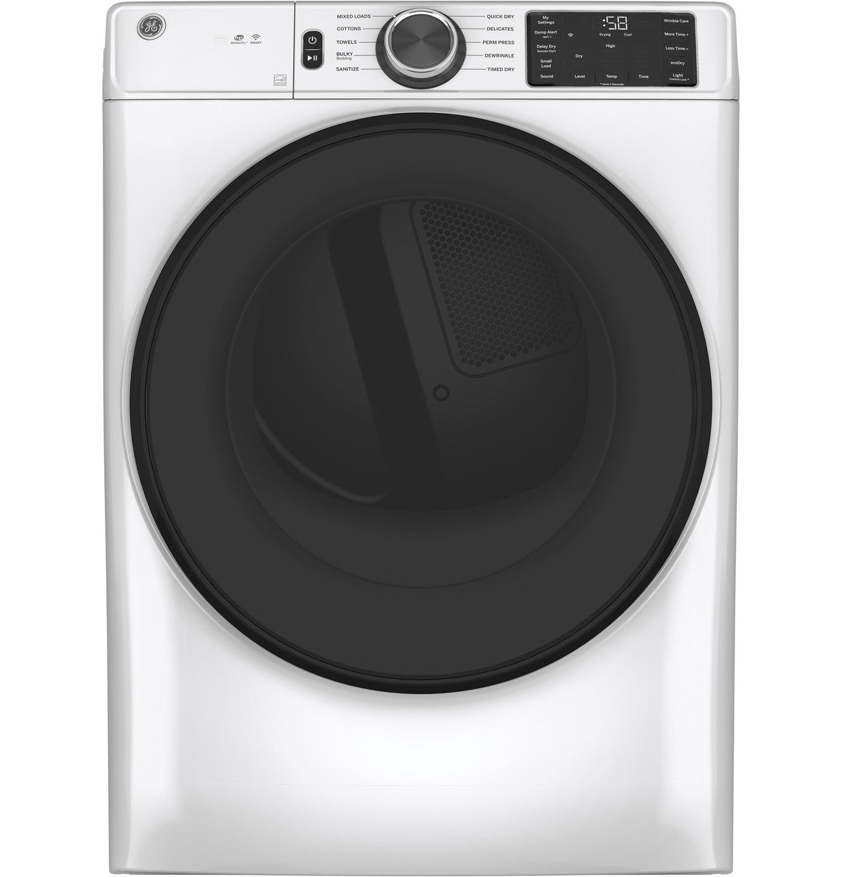 GE 7.8 cu ft Smart Front-Load Electric Dryer (GFD55ESSNWW)