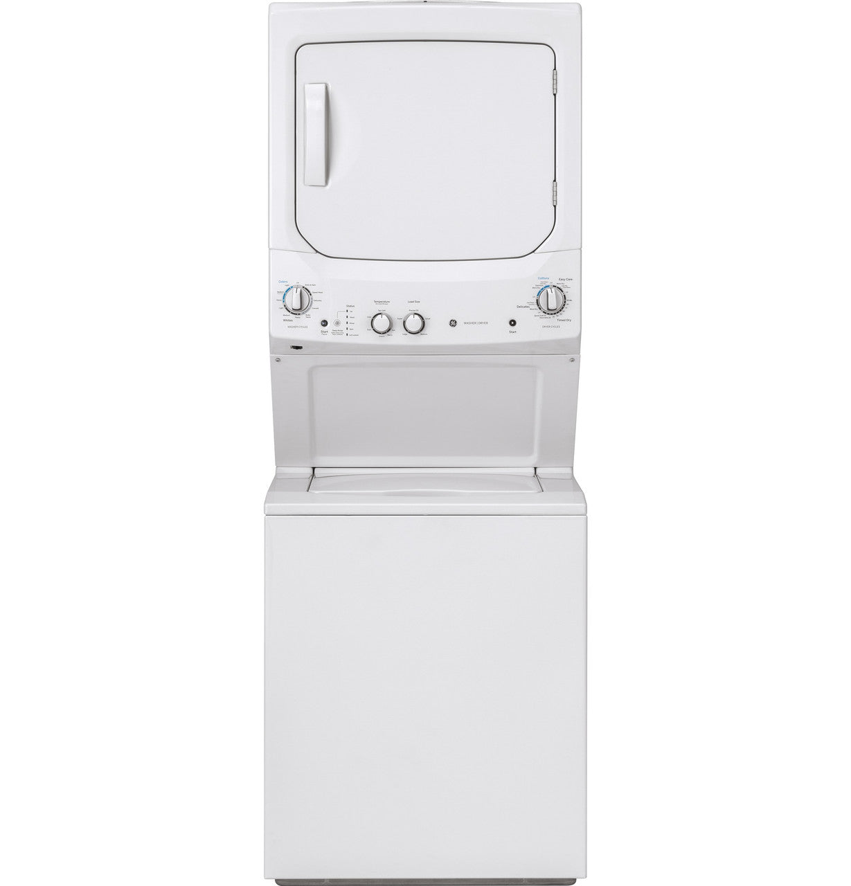 GE 27 in Stacked Washer + Gas Dryer (GUD27GSSMWW)